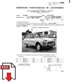 1972 Citroen AM-3 (C-8) (Spain) FIA homologation form PDF download